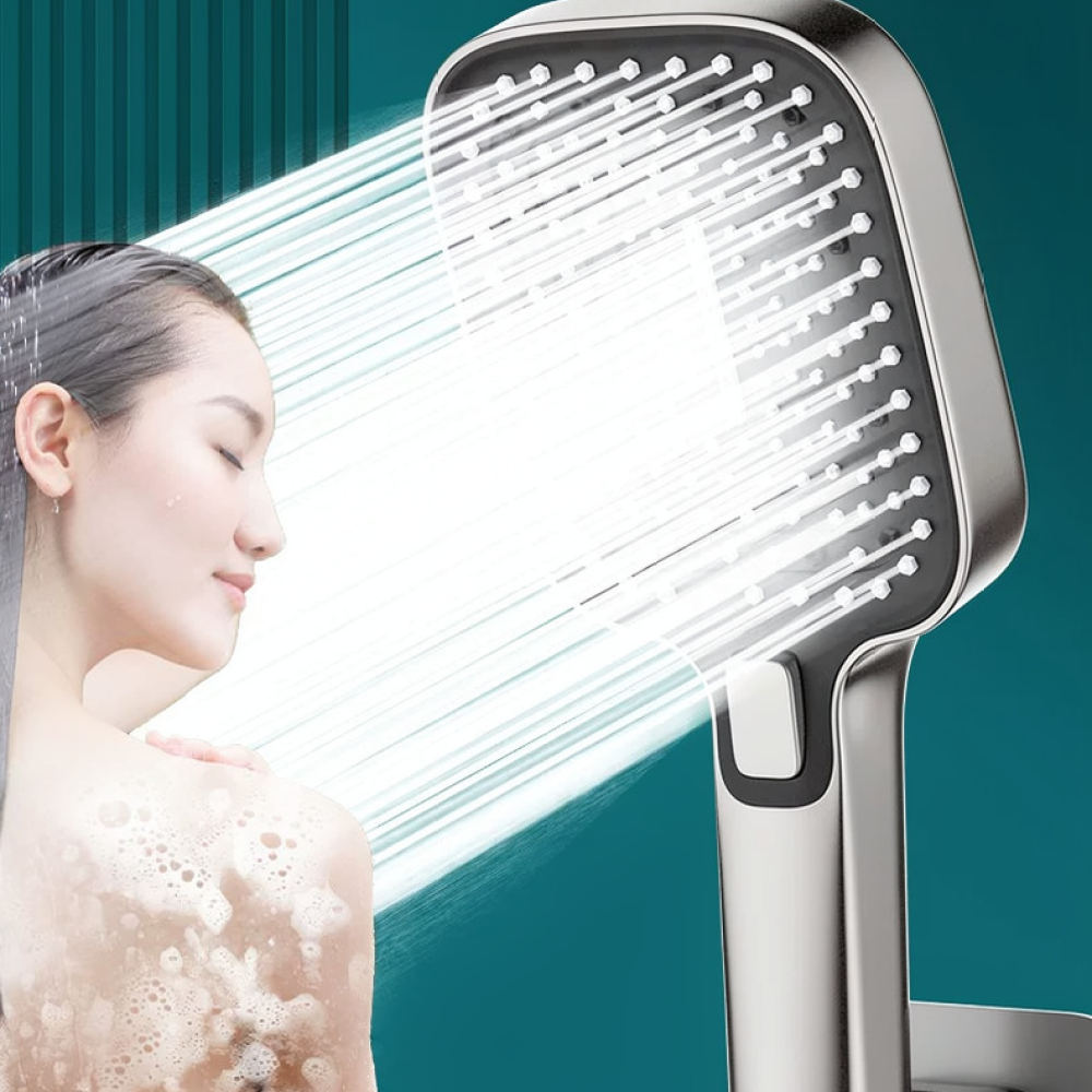 High Pressure Shower Head Handheld - Hochdruck-Duschkopf, Handbrause mit Regendusche, komfortabler Griff,