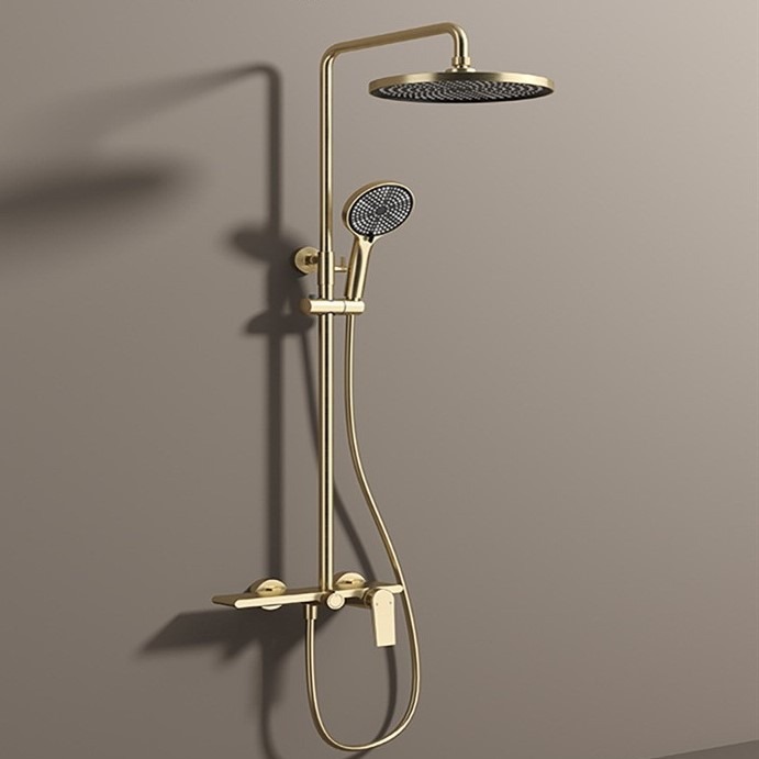 High Pressure Shower Head Handheld - Duschset, Heiß-Kalt-Mischer, Regenduschkopf, Handbrause, Hochdruck, Messingarmatur,