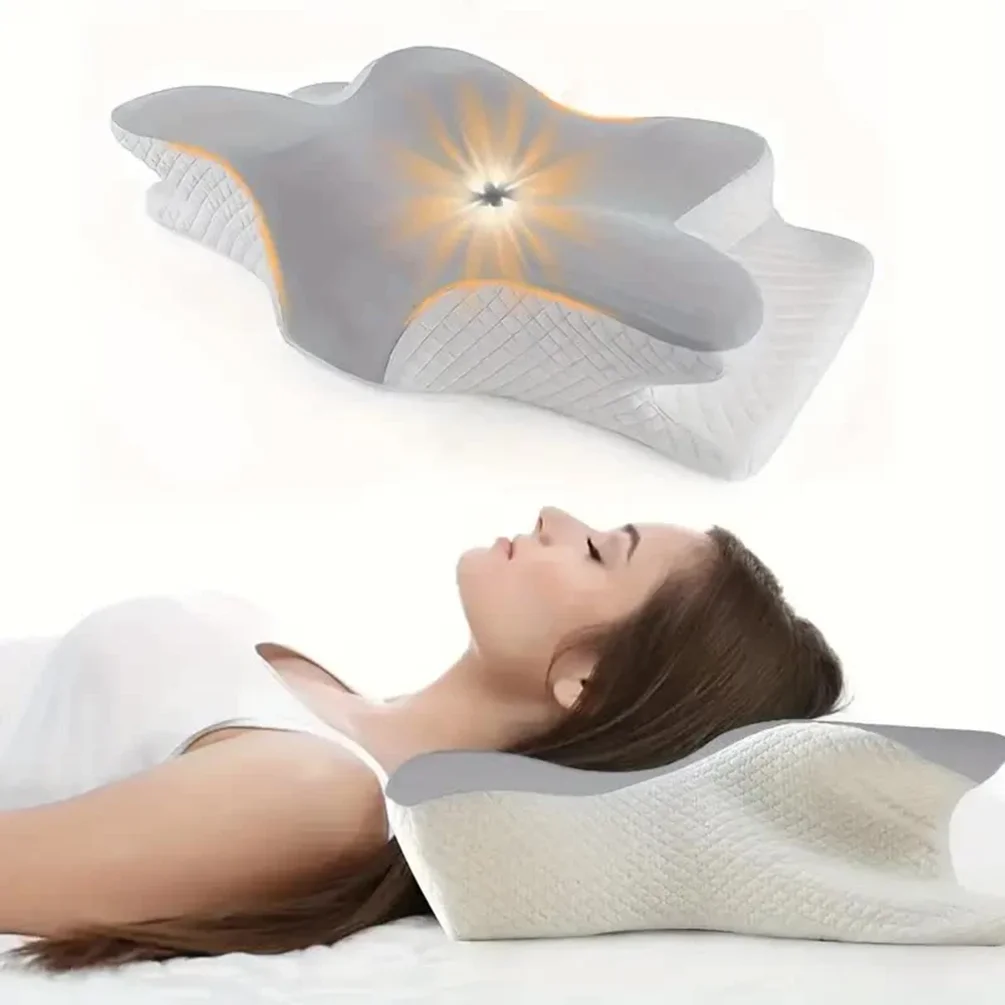 Memory Foam Orthopedic Pillow Neck Pain - Memory-Schaum-Kissen Schmetterlingsförmiges Entspannendes Zervikales Langsam Rückfederndes