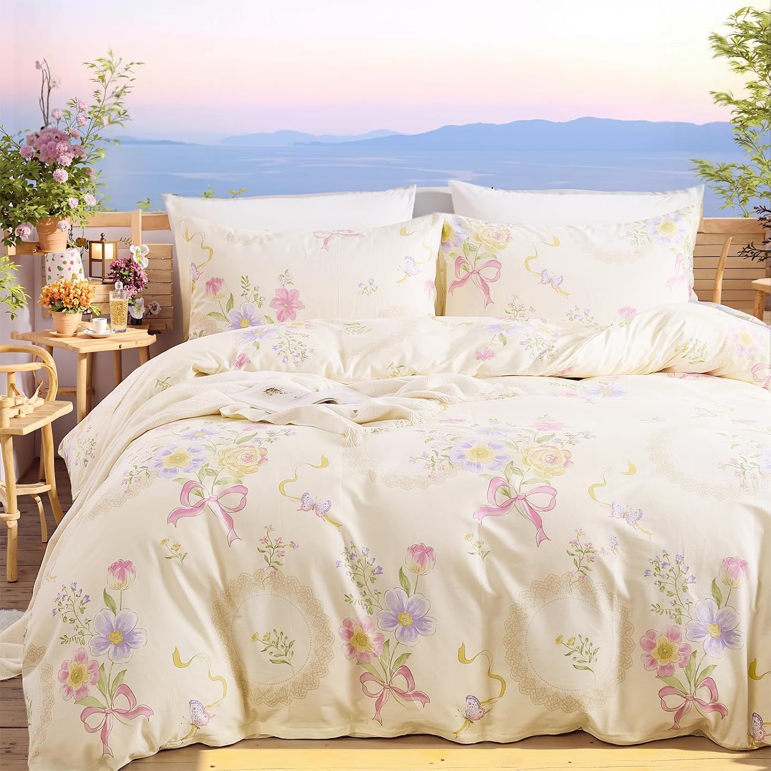 Blumenmuster-Bettbezug für Que – Aesthetic Floral Duvet Cover Bewertung und Preis