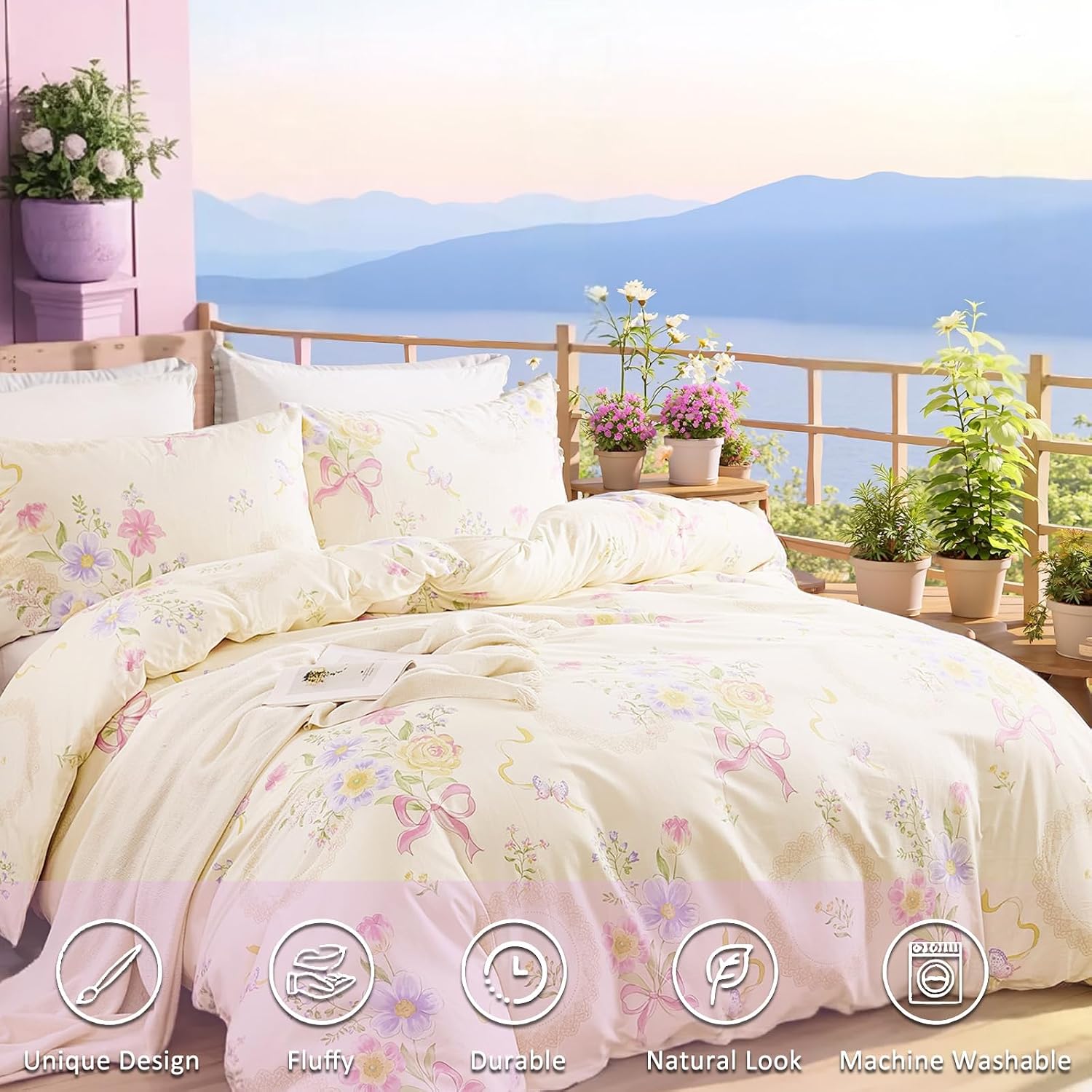 Blumenmuster-Bettbezug für Que – Aesthetic Floral Duvet Cover Bewertung und Preis