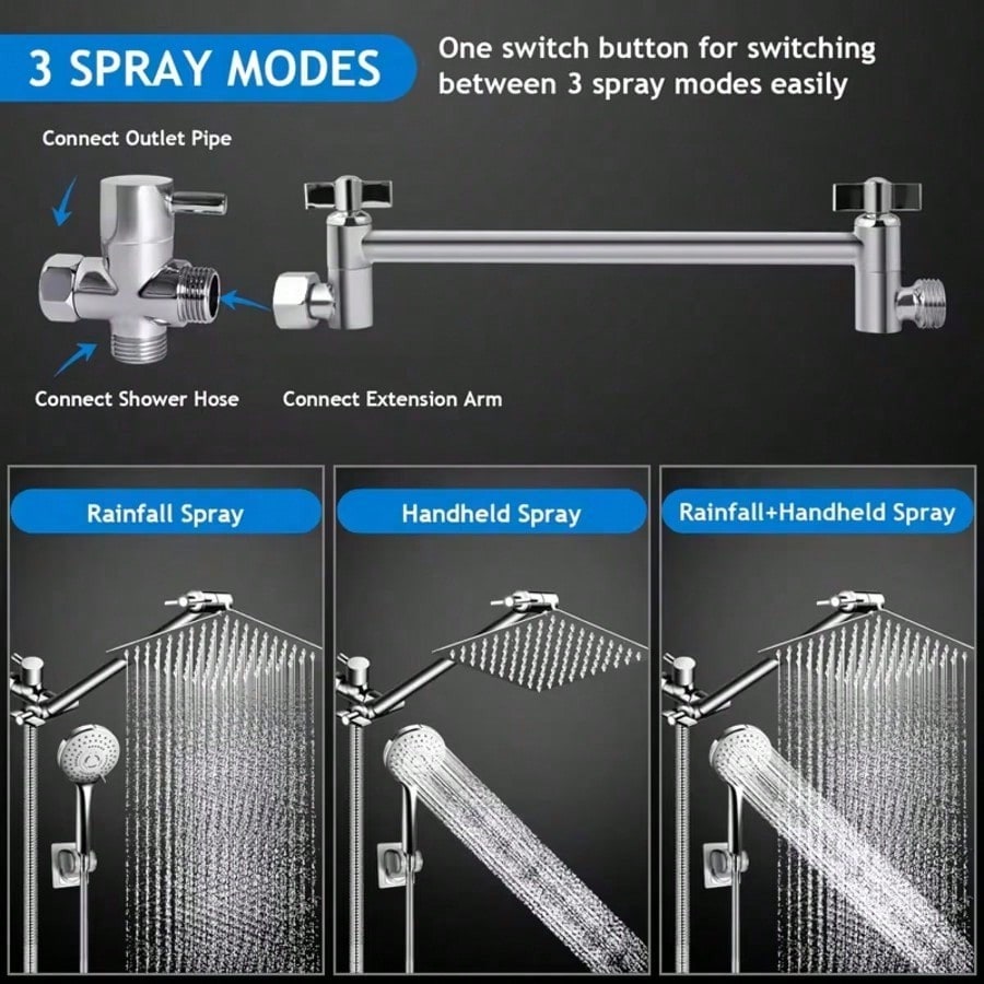 Badezimmer-Regenduschkopf 8/10 – High Pressure Shower Head Handheld Bewertung und Preis