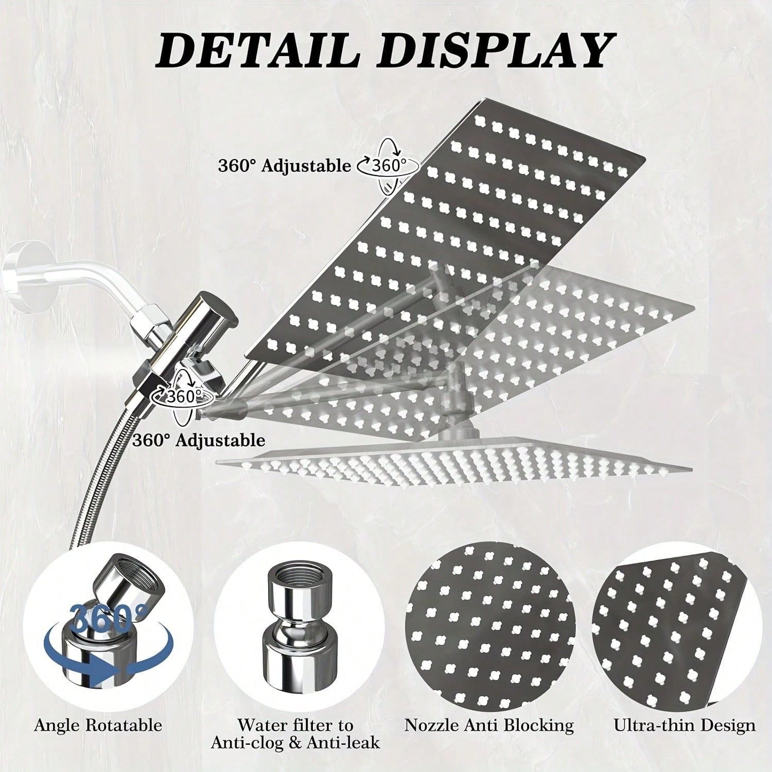 Badezimmer-Regenduschkopf 8/10 – High Pressure Shower Head Handheld Bewertung und Preis