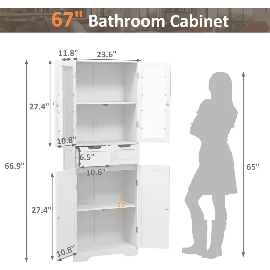 67 cm hoher Badezimmerschrank, – Storage & Organization Bewertung und Preis