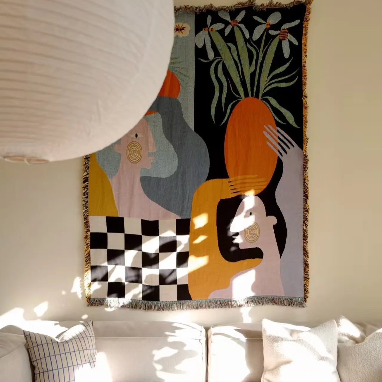 Moderne Abstrakte Kunst-Wandte – Boho Throw Blanket Fringe Bewertung und Preis